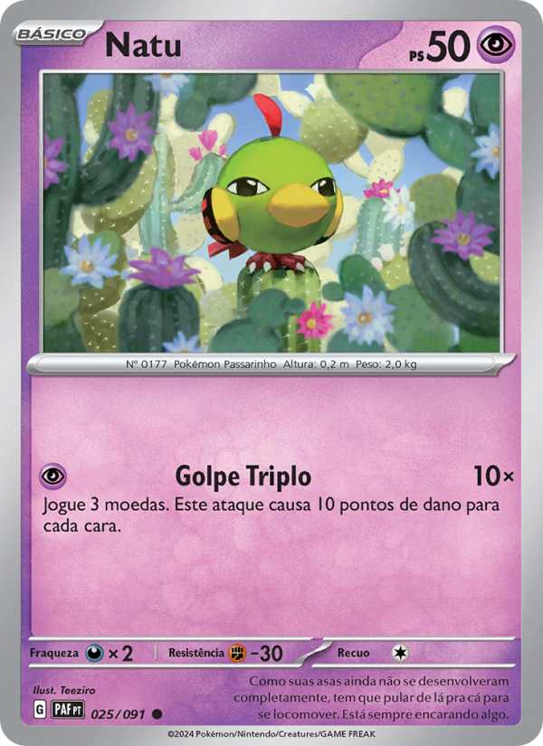 Natu 025 — Destinos de Paldea (Portuguese Pokémon TCG card)