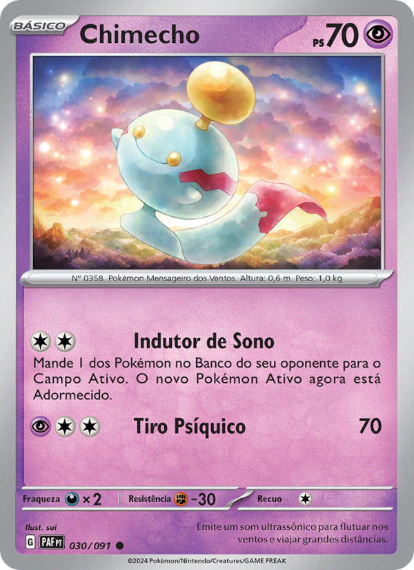 Chimecho 030 — Destinos de Paldea (Portuguese Pokémon TCG card)