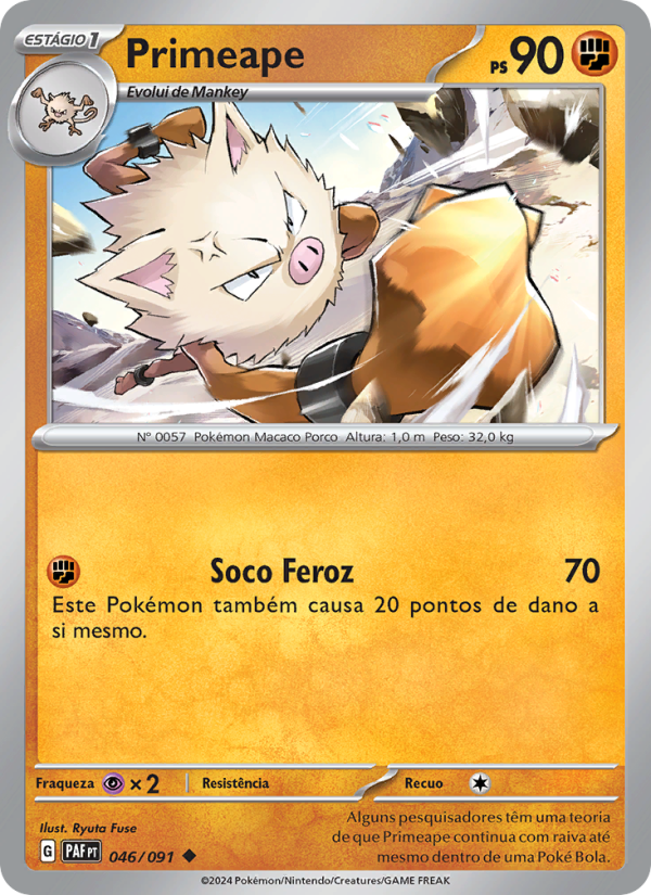 Primeape 046 — Destinos de Paldea (Portuguese Pokémon TCG card)