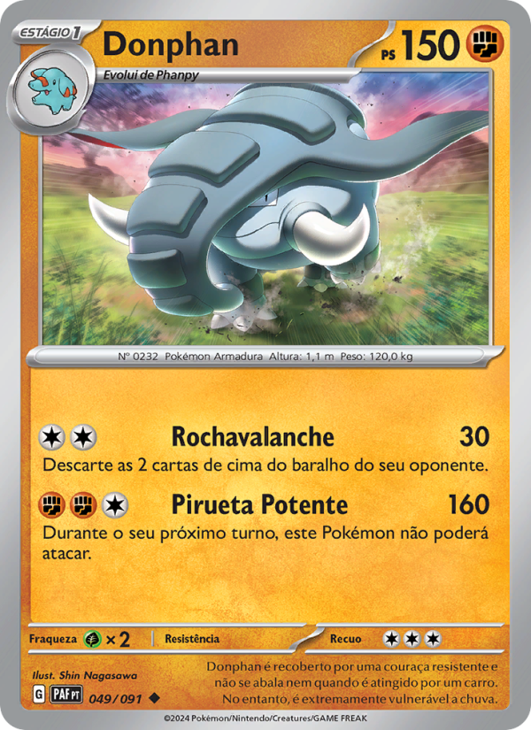 Donphan 049 — Destinos de Paldea (Portuguese Pokémon TCG card)