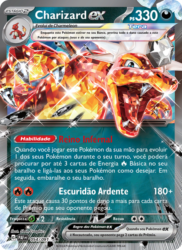Charizard ex 054 — Destinos de Paldea (Portuguese Pokémon TCG card)
