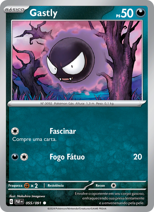 Gastly 055 — Destinos de Paldea (Portuguese Pokémon TCG card)