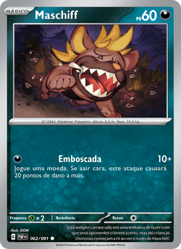 Maschiff 062 — Destinos de Paldea (Portuguese Pokémon TCG card)