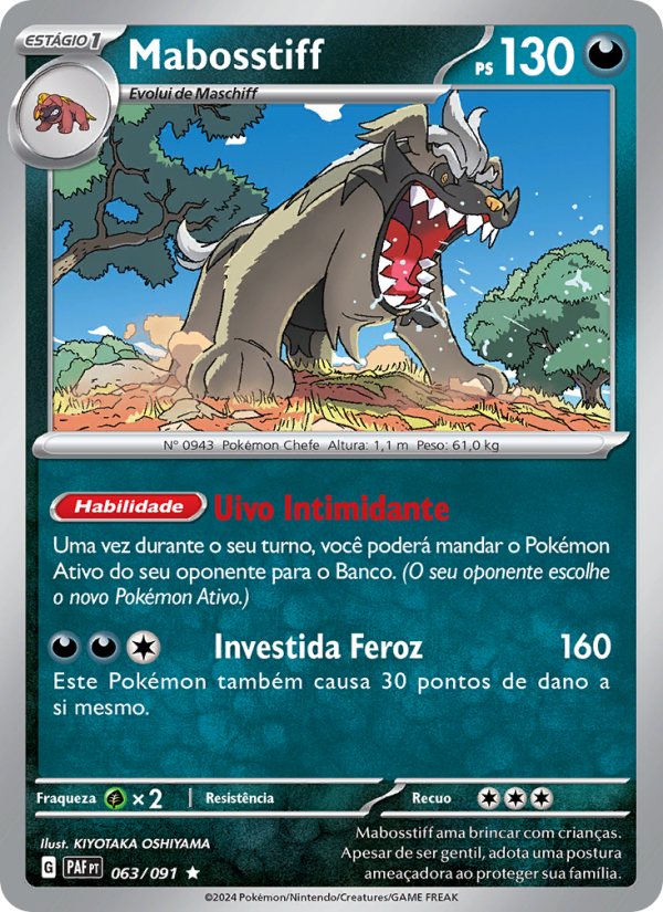 Mabosstiff 063 — Paldeas Schicksale (Portuguese Pokémon TCG card)