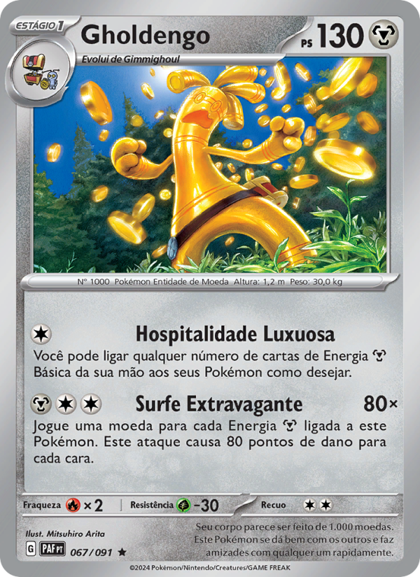 Gholdengo 067 — Destinos de Paldea (Portuguese Pokémon TCG card)