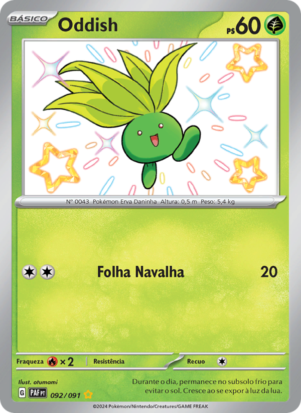 Oddish 092 — Paldeas Schicksale (Portuguese Pokémon TCG card)