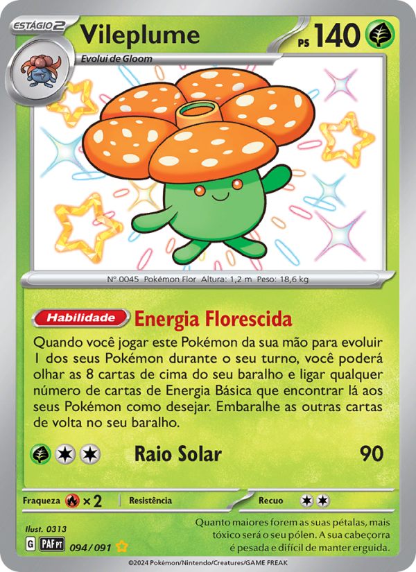Vileplume 094 — Paldeas Schicksale (Portuguese Pokémon TCG card)