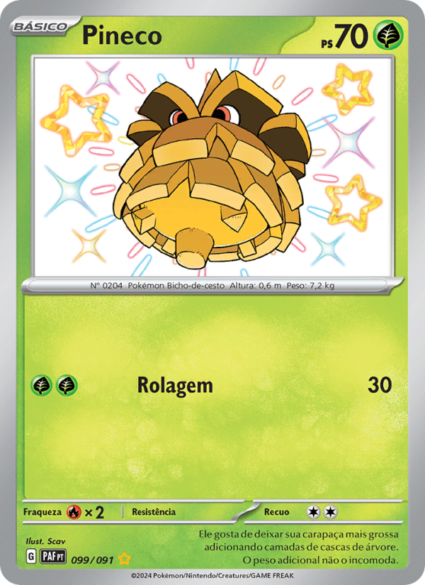 Pineco 099 — Paldeas Schicksale (Portuguese Pokémon TCG card)