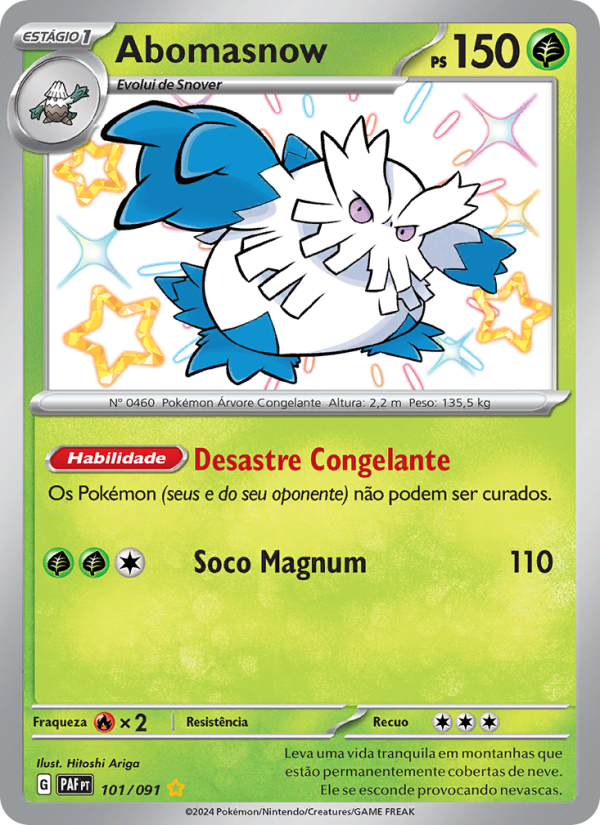 Abomasnow 101 — Paldeas Schicksale (Portuguese Pokémon TCG card)