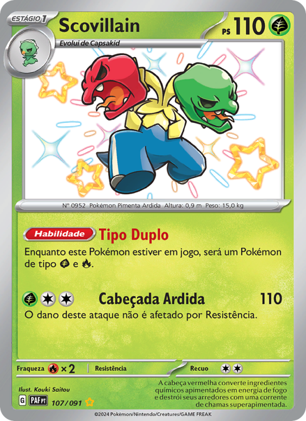 Scovillain 107 — Destinos de Paldea (Portuguese Pokémon TCG card)