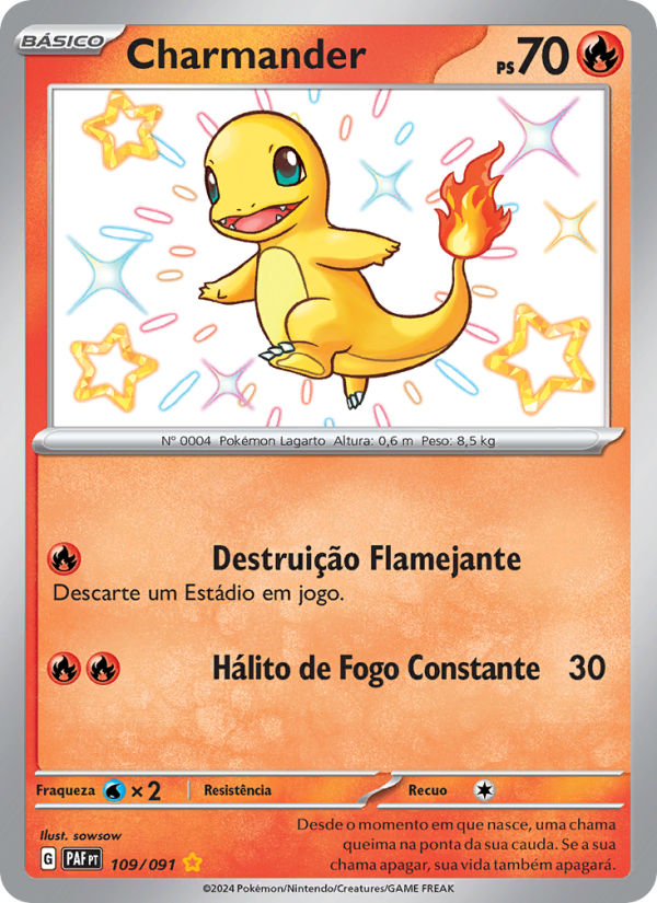 Charmander 109 — Destinos de Paldea (Portuguese Pokémon TCG card)