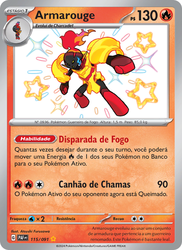 Armarouge 115 — Destinos de Paldea (Portuguese Pokémon TCG card)
