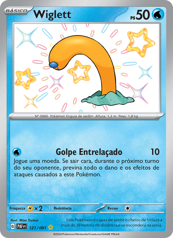 Wiglett 121 — Destinos de Paldea (Portuguese Pokémon TCG card)