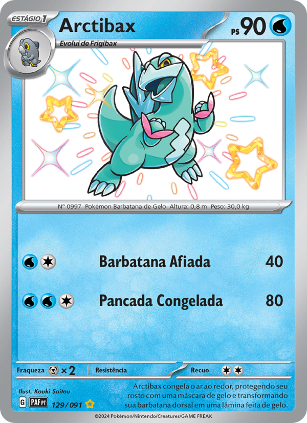 Arctibax 129 — Destinos de Paldea (Portuguese Pokémon TCG card)