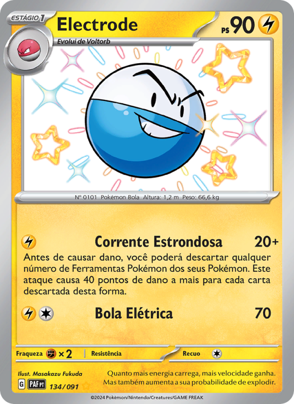 Electrode 134 — Destinos de Paldea (Portuguese Pokémon TCG card)