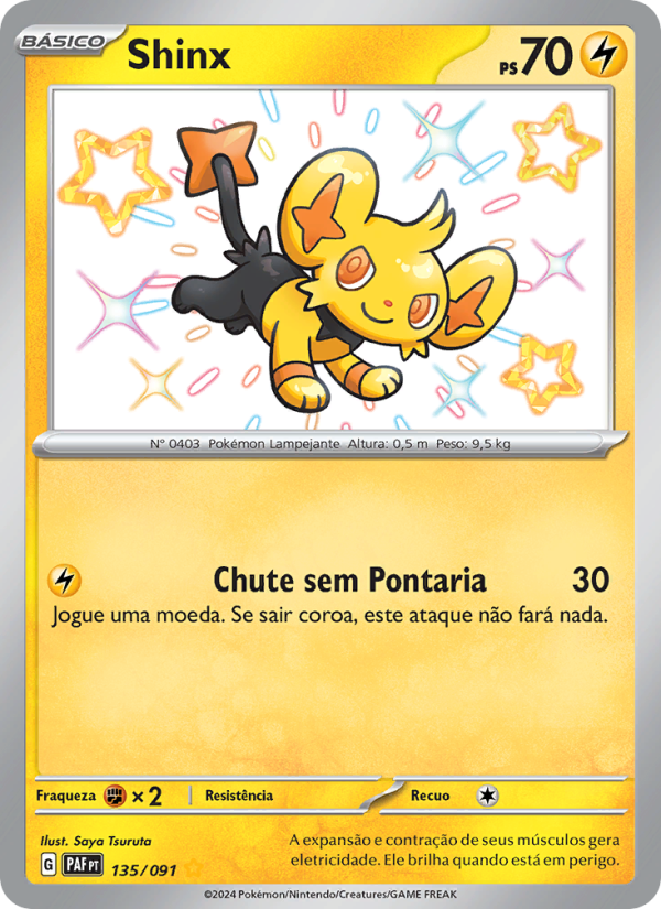 Shinx 135 — Destinos de Paldea (Portuguese Pokémon TCG card)