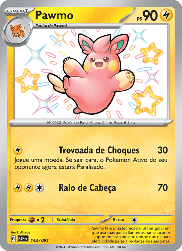 Pawmo 143 — Destinos de Paldea (Portuguese Pokémon TCG card)