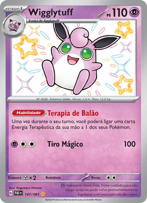 Wigglytuff 147 — Destinos de Paldea (Portuguese Pokémon TCG card)