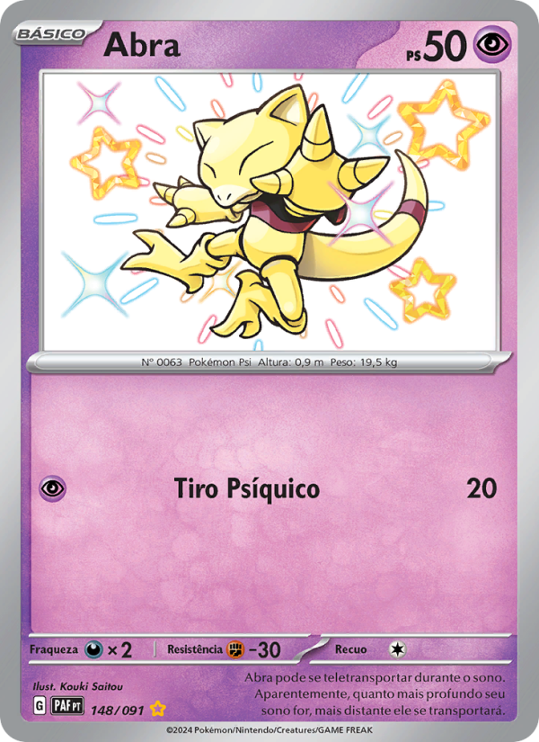 Abra 148 — Destinos de Paldea (Portuguese Pokémon TCG card)