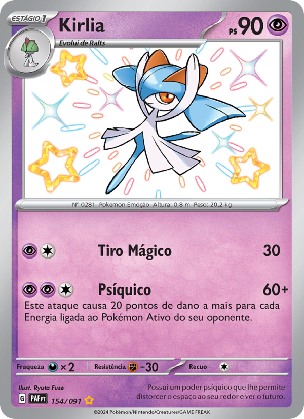 Kirlia 154 — Destinos de Paldea (Portuguese Pokémon TCG card)