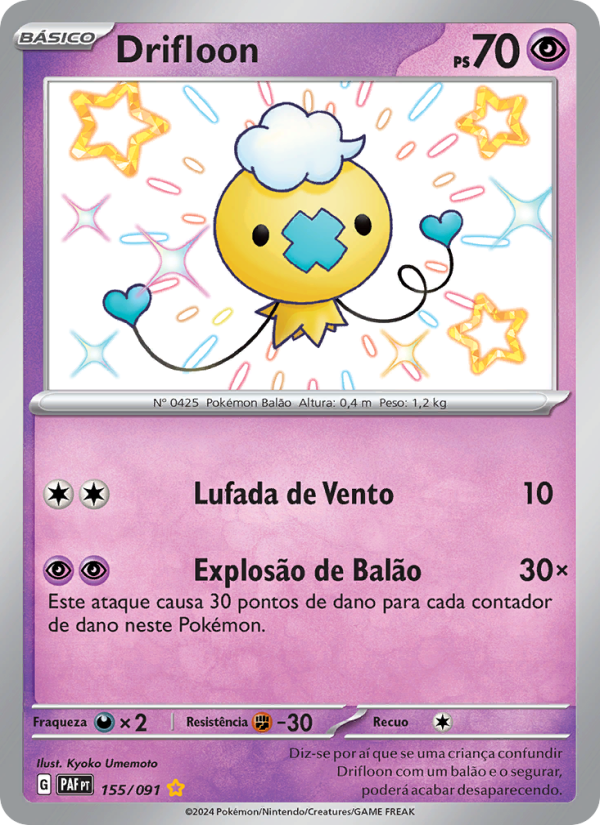 Drifloon 155 — Paldeas Schicksale (Portuguese Pokémon TCG card)