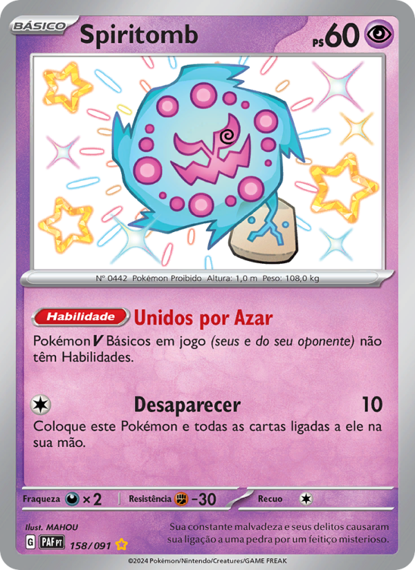 Spiritomb 158 — Paldeas Schicksale (Portuguese Pokémon TCG card)