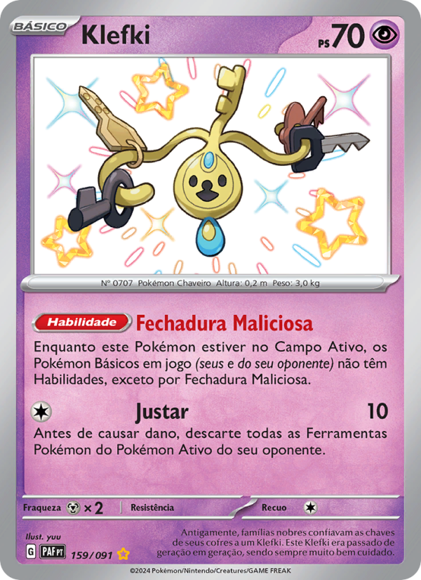 Klefki 159 — Paldeas Schicksale (Portuguese Pokémon TCG card)