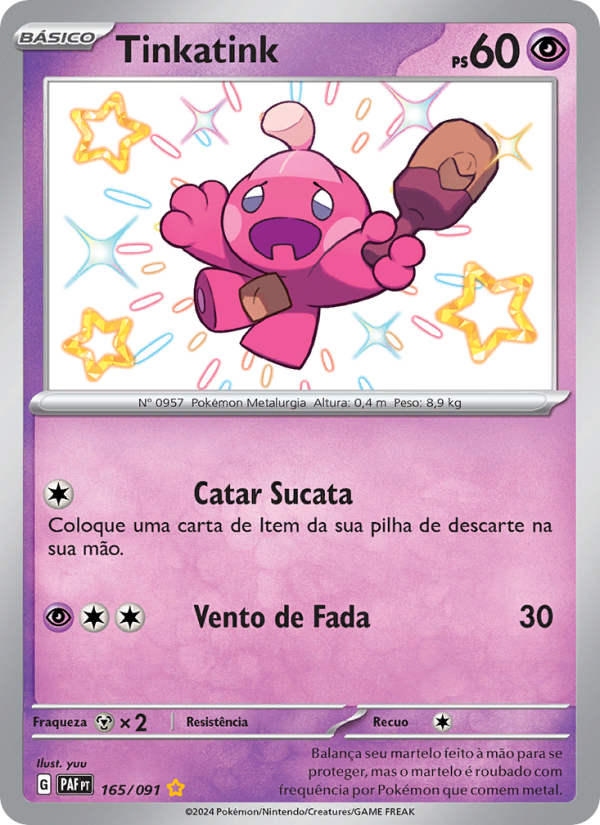 Tinkatink 165 — Destinos de Paldea (Portuguese Pokémon TCG card)