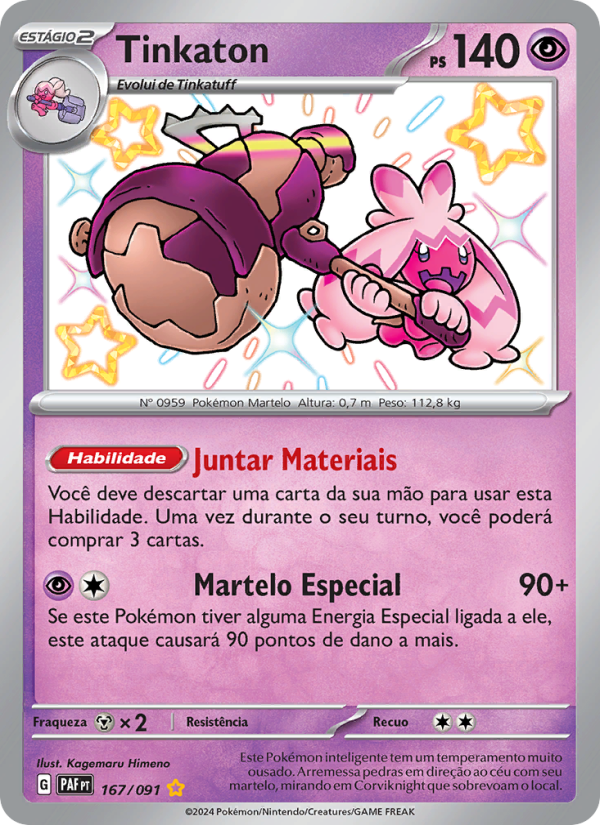 Tinkaton 167 — Destinos de Paldea (Portuguese Pokémon TCG card)