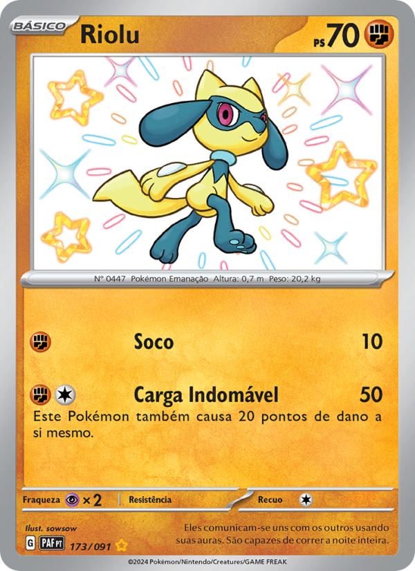 Riolu 173 — Destinos de Paldea (Portuguese Pokémon TCG card)
