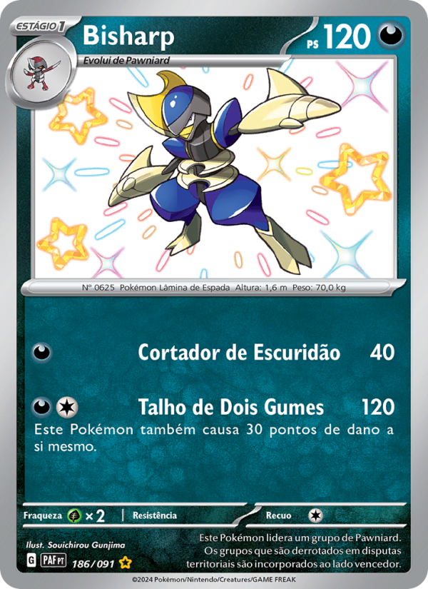 Bisharp 186 — Destinos de Paldea (Portuguese Pokémon TCG card)