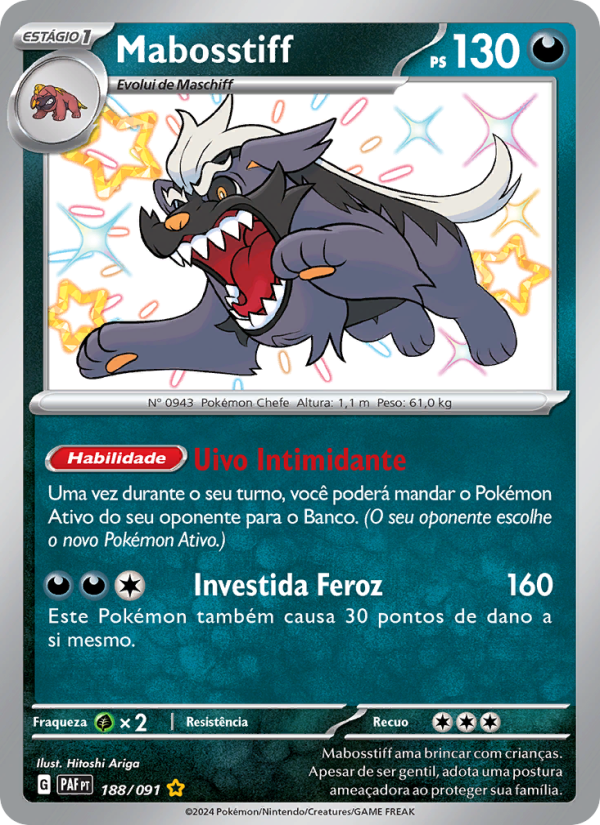 Mabosstiff 188 — Destinos de Paldea (Portuguese Pokémon TCG card)