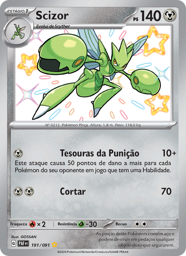 Scizor 191 — Destinos de Paldea (Portuguese Pokémon TCG card)