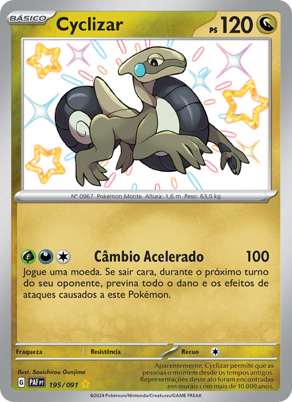 Cyclizar 195 — Destinos de Paldea (Portuguese Pokémon TCG card)