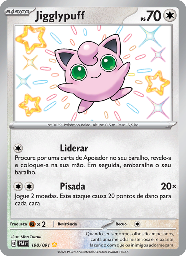 Jigglypuff 198 — Paldeas Schicksale (Portuguese Pokémon TCG card)