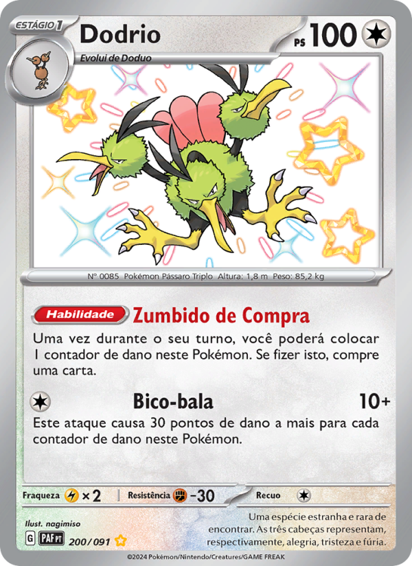 Dodrio 200 — Paldeas Schicksale (Portuguese Pokémon TCG card)