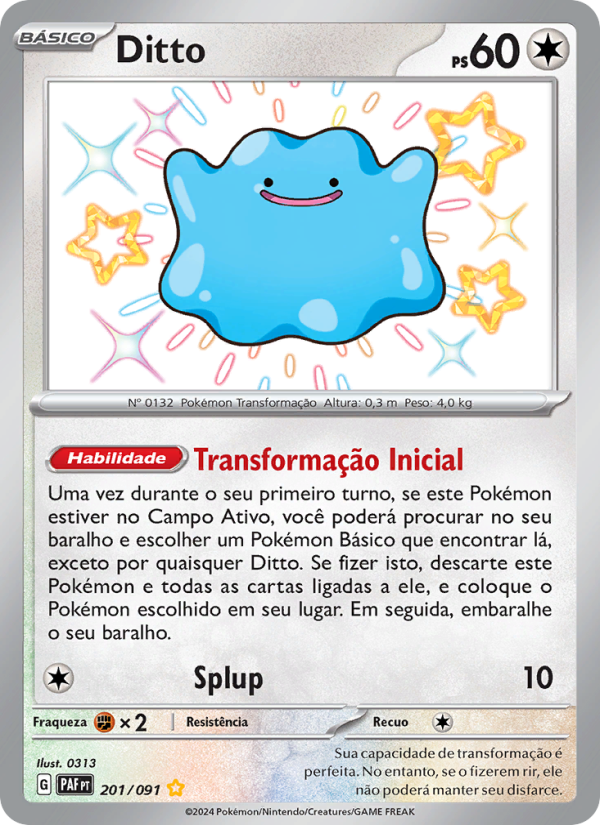 Ditto 201 — Paldeas Schicksale (Portuguese Pokémon TCG card)