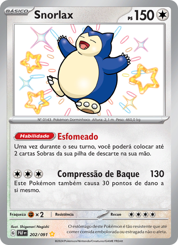 Snorlax 202 — Paldeas Schicksale (Portuguese Pokémon TCG card)