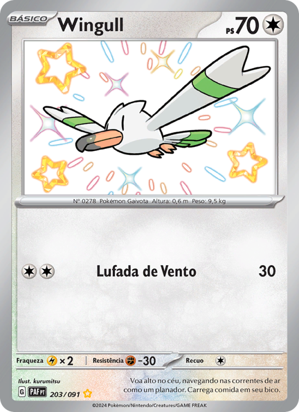 Wingull 203 — Destinos de Paldea (Portuguese Pokémon TCG card)