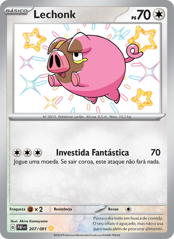 Lechonk 207 — Destinos de Paldea (Portuguese Pokémon TCG card)