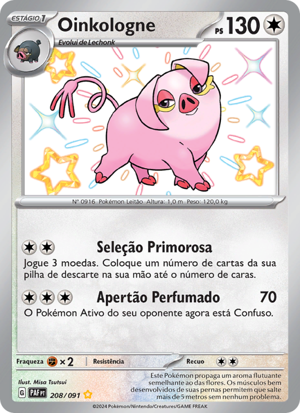 Oinkologne 208 — Destinos de Paldea (Portuguese Pokémon TCG card)