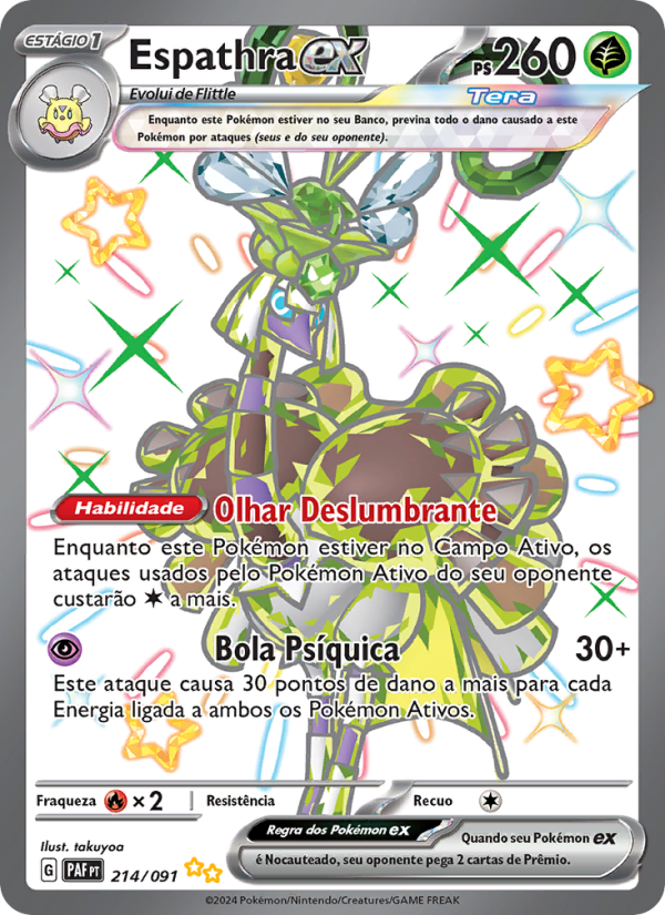Espathra ex 214 — Destinos de Paldea (Portuguese Pokémon TCG card)
