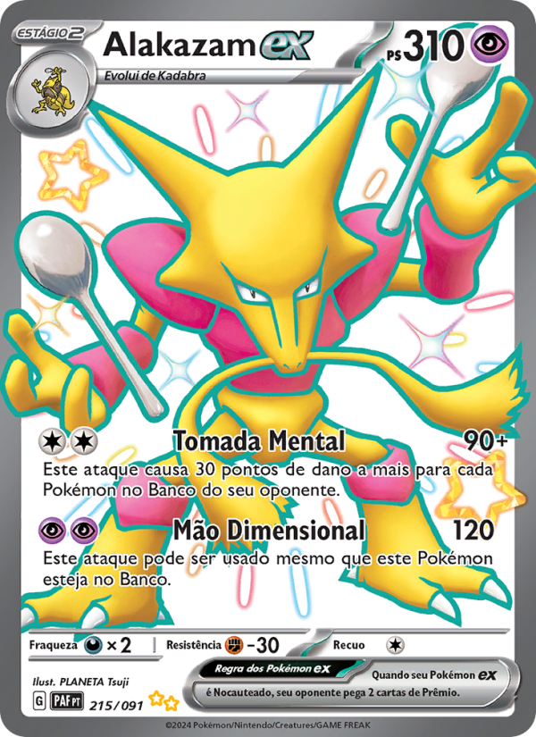 Alakazam ex 215 — Destinos de Paldea (Portuguese Pokémon TCG card)