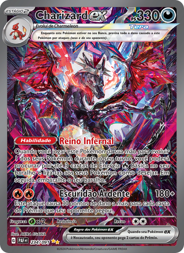 Charizard ex 234 — Destinos de Paldea (Portuguese Pokémon TCG card)