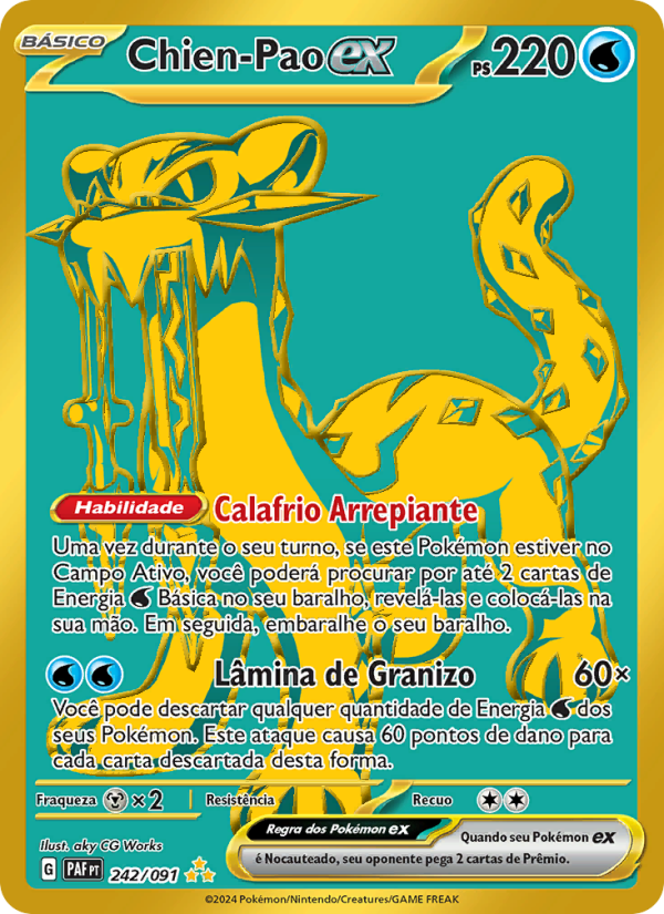 Chien-Pao ex 242 — Destinos de Paldea (Portuguese Pokémon TCG card)
