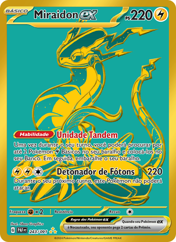 Miraidon ex 243 — Destinos de Paldea (Portuguese Pokémon TCG card)