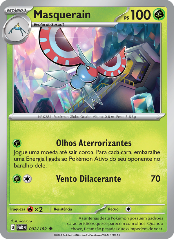 Masquerain 002 — Fenda Paradoxal (Portuguese Pokémon TCG card)
