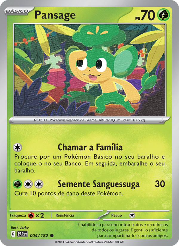 Pansage 004 — Fenda Paradoxal (Portuguese Pokémon TCG card)