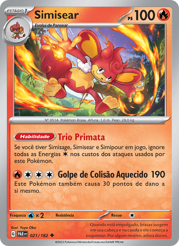 Simisear 021 — Fenda Paradoxal (Portuguese Pokémon TCG card)