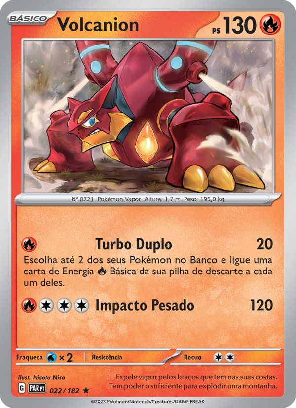 Volcanion 022 — Fenda Paradoxal (Portuguese Pokémon TCG card)